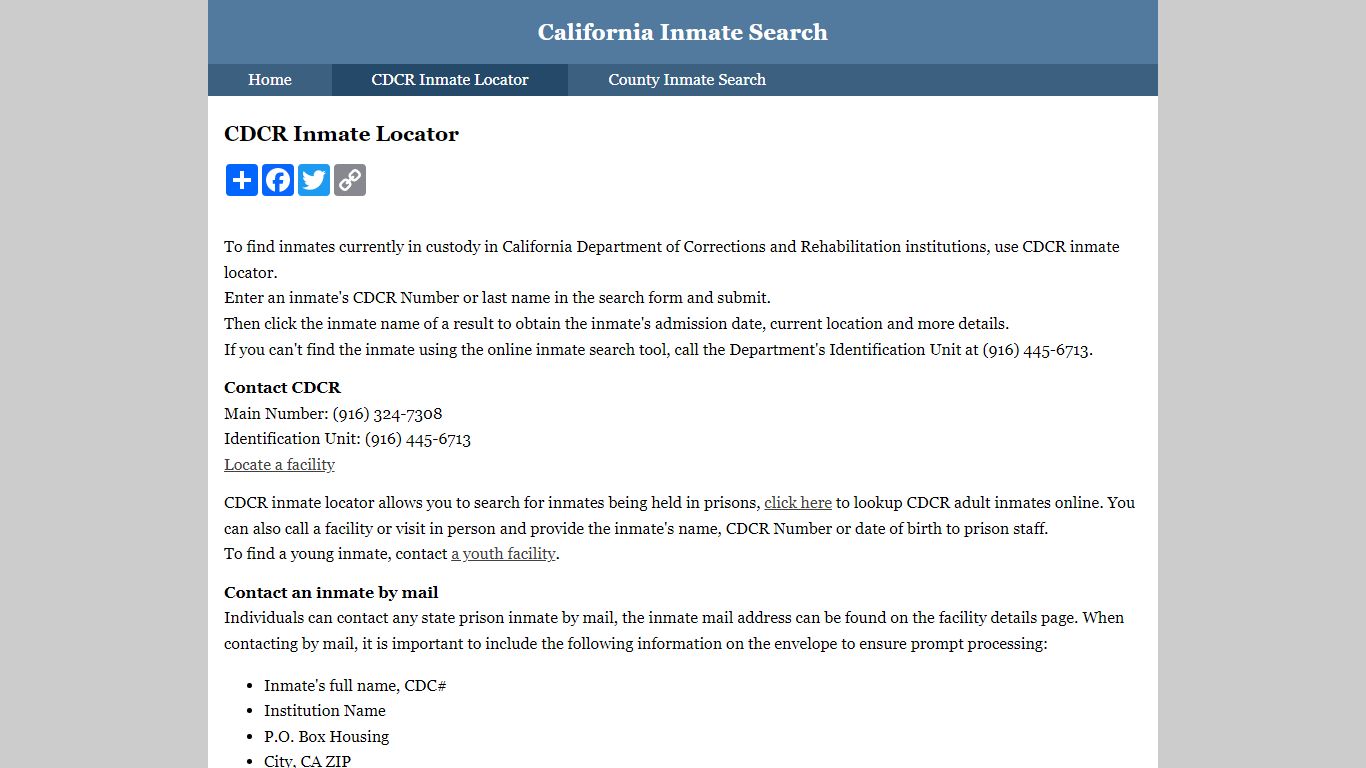 CDCR Inmate Locator